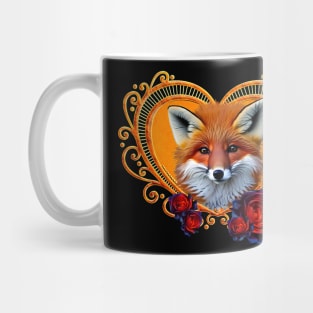 Wonderful head of a fox with heart Mug